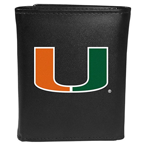 Siskiyou Sports NCAA Miami Hurricanes Tri-fold Wallet Large Logo, Black