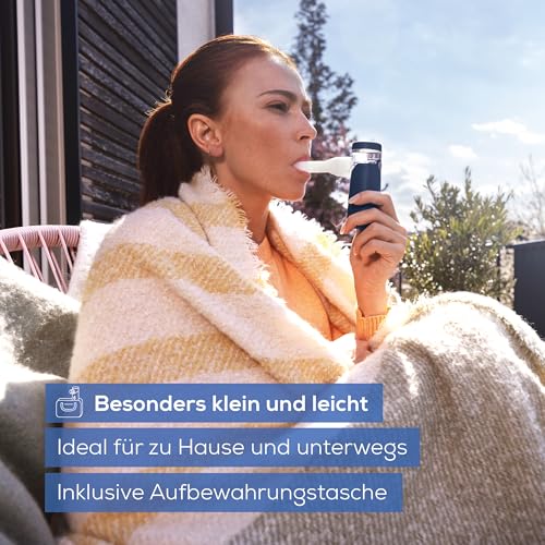 Beurer IH 49 Inhalator, tragbares Inhalationsgerät für Kinder und Erwachsene, bei Erkältung, Asthma und anderen Atemwegserkrankungen, wiederaufladbarer Akku, besonders leise, mit Aufbewahrungstasche