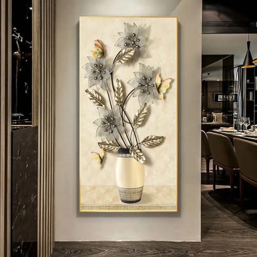 Affiches et impressions vintage chinoises, toile fleurs papillons salon 70x140