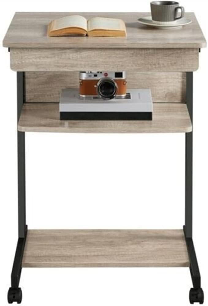 LKTM Home Office Laptop Desks Rolling Computer Desk Cart Mobile Laptop PC Desk w