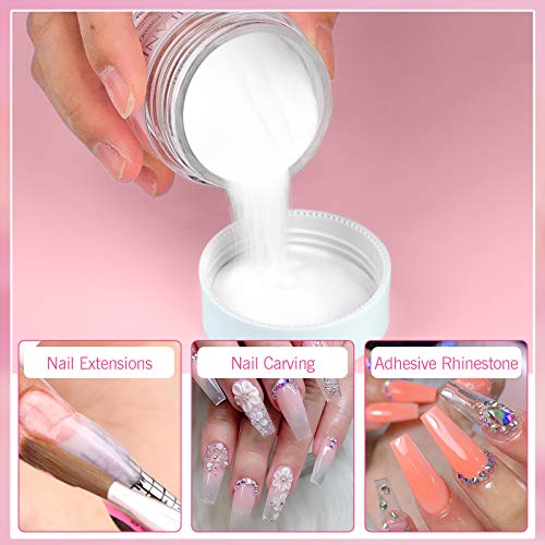 Saviland Clear Acrylic Powder - 4.23Oz Professional Acrylic Nail Powder Large Capacity Nail Acrylic Powder For Acrylic Nail Art 3D French Nail Manicure Extension Nail Carving #TOP3