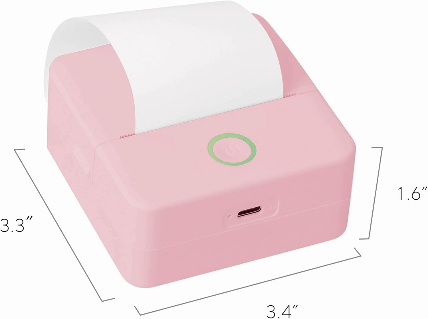Core Innovations Wireless Mini Portable Inkless Thermal Printer & LabelMaker + Paper Pink