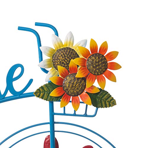 Glitzhome 48" H Metal Bicycle Wind Spinner Welcome Yard Stake Weather Resistant For Home Outdoor Yard Art Lawn Garden Farm Backyard Decor #TOP1