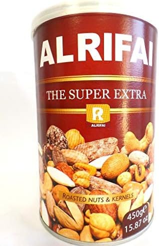 AlRifai Super Extra Roasted Nuts and Kernels The Super Extra TIN 15.87 Oz. 450gm.