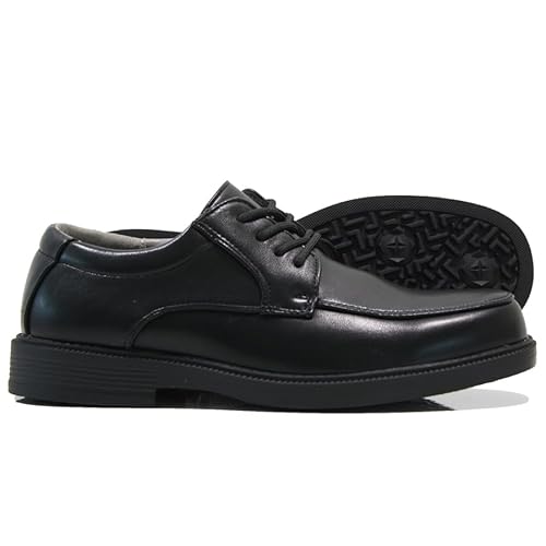Men's Oxford Shoes - Formal Brogues in Patent Leather | Classic Lace-Up Derby Dress Shoes | Lightweight and Perfect for Business (Black, UK Footwear Size System, Adult, Men, Numeric, Medium, 7)