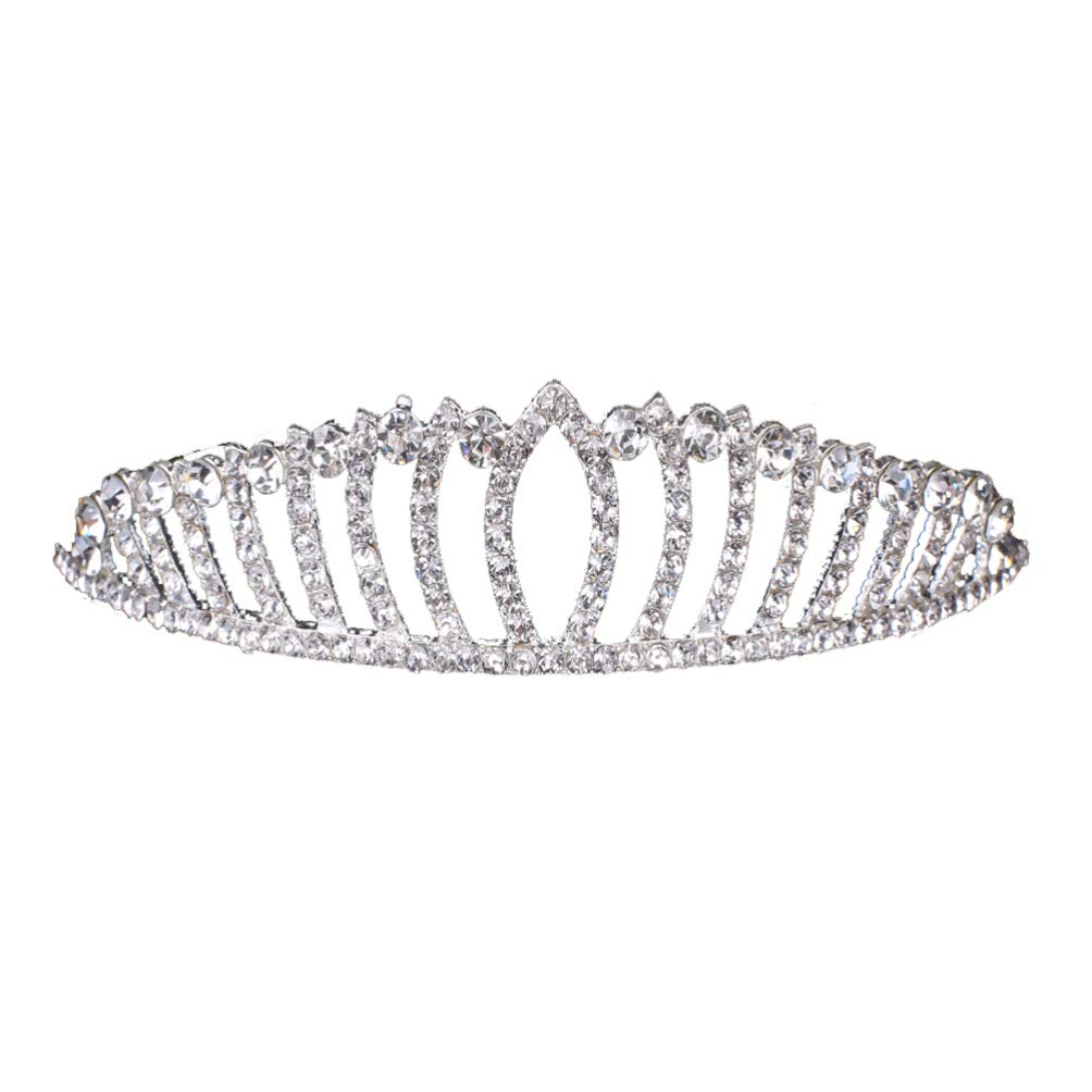 Lurrose1pc Gorgeous Alloy Silver Elastic Elegant Childrens Tiara Alloy Crown for Birthday Pub Party Wedding