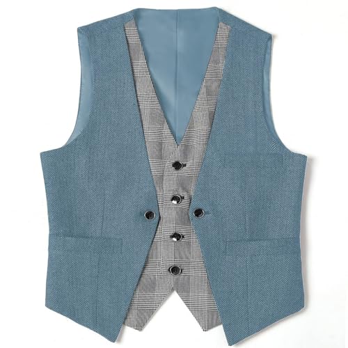 Gilet de costume homme smoking mariage à chevrons pied-de-poule