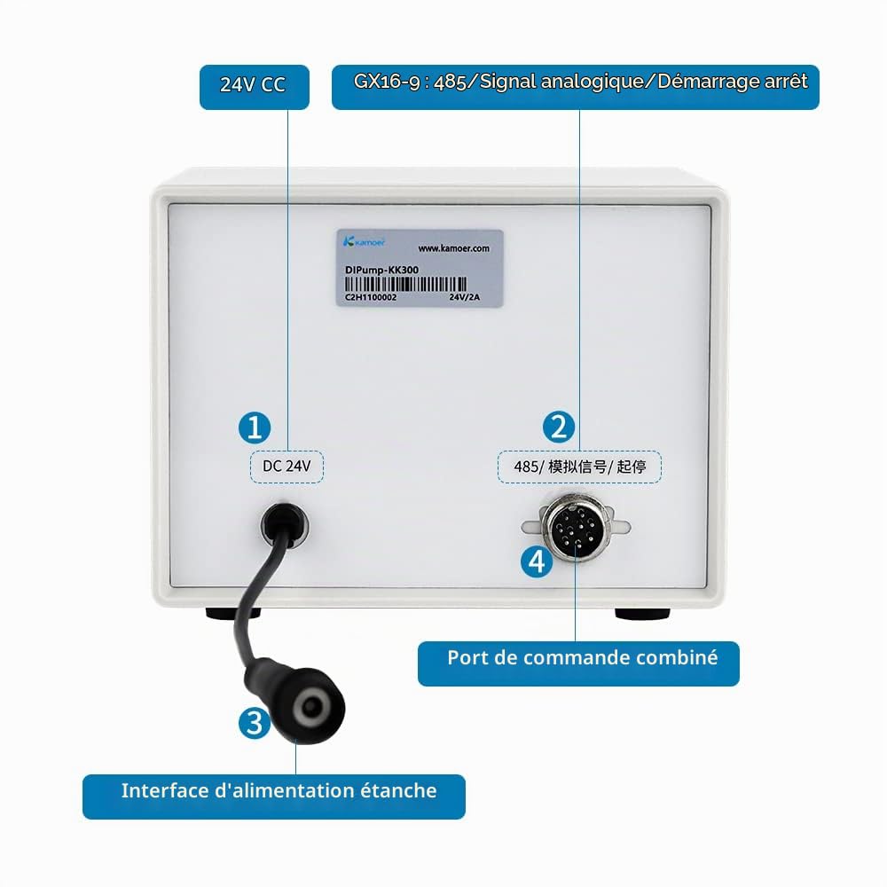 Kamoer DIPump-KK300 4 rotors 0-300ml/min pompe péristaltique haut 24V | pas à pas intelligent pompe doseuse de liquide de laboratoire haut débit à vitesse variable