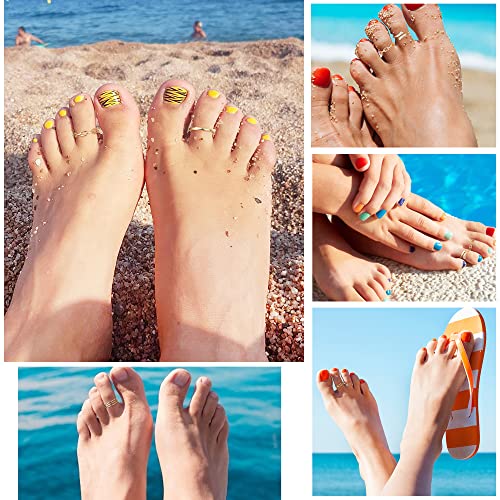 Adramata 6 Stück 14 Karat Gold Gefüllte Blumenherz-Zehenringe für Damen Sommer-Strand-Fußschmuck