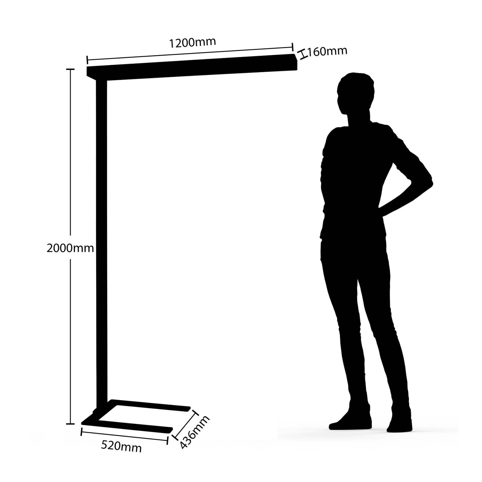 Arcchio Lampada Da Terra LED Logan Pro – Dimmerabile Con Sensore Di Movimento – 2x36W – Alluminio Nero Per Ufficio E Studio
