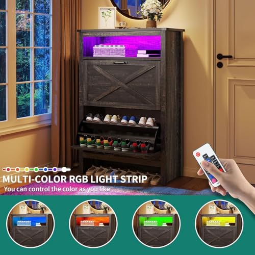 image for YITAHOME Shoe Cabinet, Entryway Shoe Storage Cabinets with Open Shelve