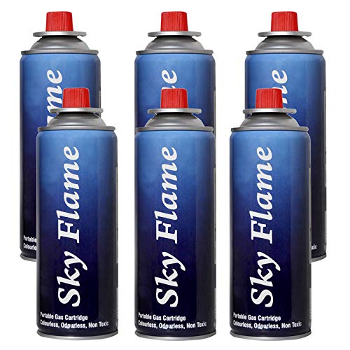 BisonBerg Butane Gas Canister 225g to Refill Flame Lighters, Small Stove, Flame Torch, Welding Fuel Gas, Camping Stove (with Universal Nozzle/Pin)