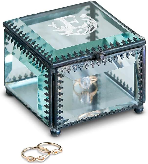 Weddingstar Small Customized Vintage Glass Jewellery Box - Custom Text Engraving