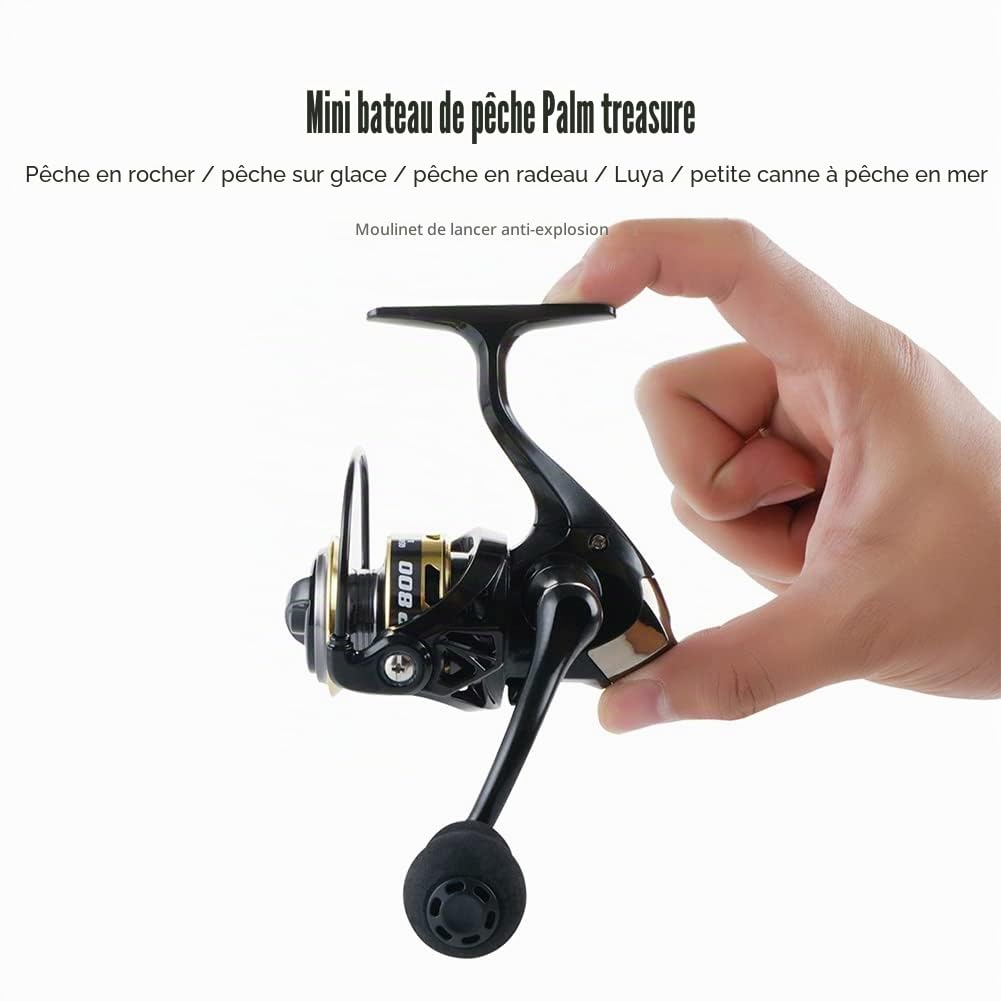 Mini moulinet de pêche 5 kg 5,2/1 Rapport de vitesse 13BB Bobine en métal
