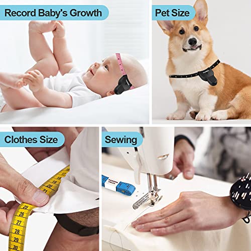 Tape Measure 2 Pack Body Measuring Tape 60Inch (150Cm), Lock Pin And Push-Button Retract, Ergonomic And Portable Design, Accurate Measuring Tape For Body Measurement And Weight Loss, Pink & Black #TOP5