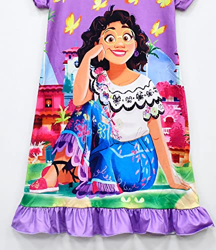 Aovclkid Little Girls Princess Casual Dress Girls Cartoon Printed Dress(5T,Purple 4) #TOP3