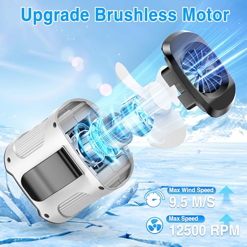 Sunoony Waist Fan Clip on Shirt Belt Body Wearable Hand-Free Rechargeable Battery Powered Fan with 3 Speed & Flashlight Cooling Portable Neck Fan for Outdoor Travel — view 2