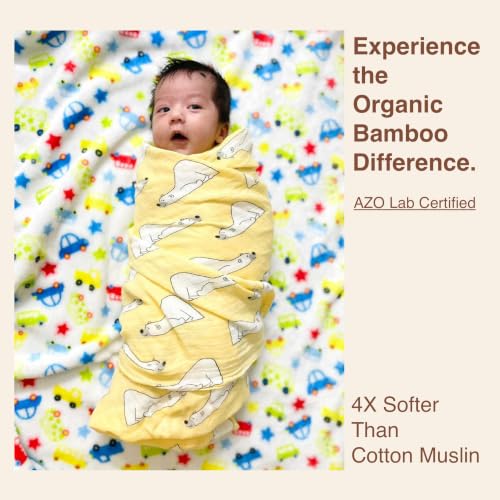 Image of DOTMOM Pure Organic Bamboo Swaddle Wrap Softer Than Cotton Muslin Swaddlers for Newborn Baby Receiving Blanket & Wrappers | Baby Towel Gift Pack for Newborn Babies 120X120 CM, 0-18 Months, Pack of 3