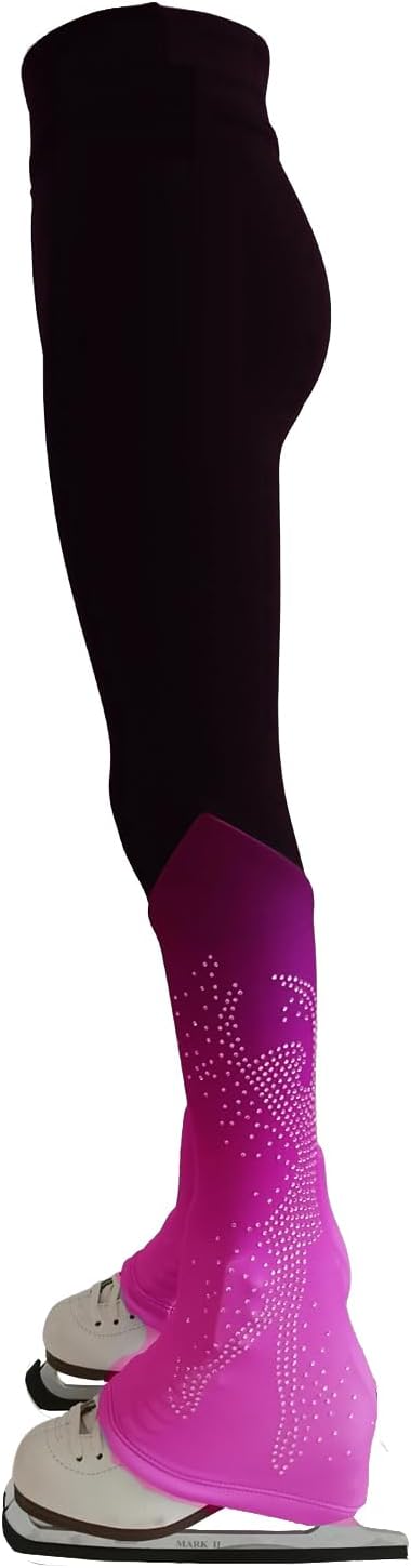 LIUHUO Ice Figure Skating Pants Training Leggings Fleece Suit Shiny Colored Diamond Girls Comfortable Diamond Patterns