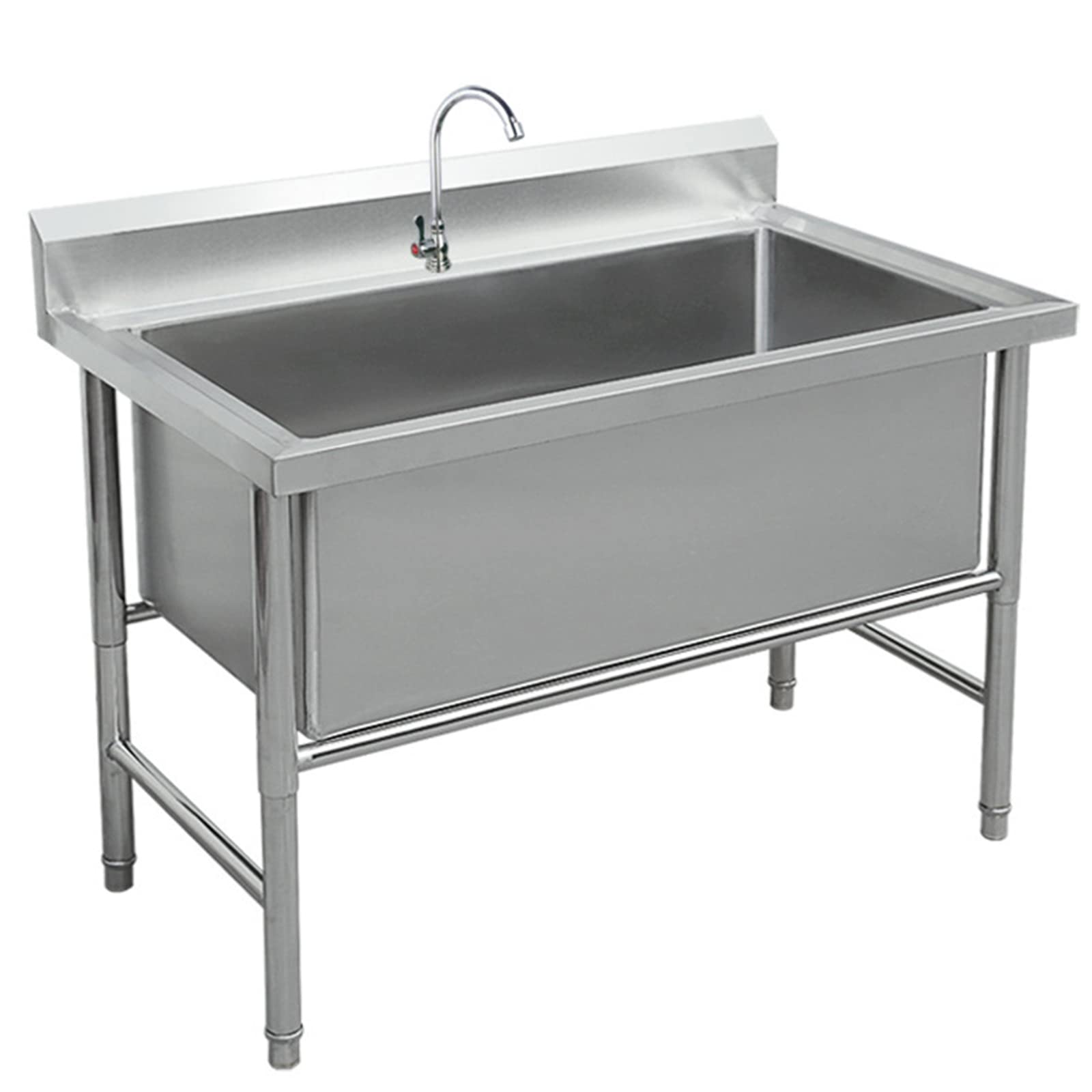 Lavello di utilità, lavello della cucina, lavello della cucina industriale, lavello indipendente in acciaio inox, lavello commerciale a 1 scomparto, lavello industriale(Size:120cm/47in)