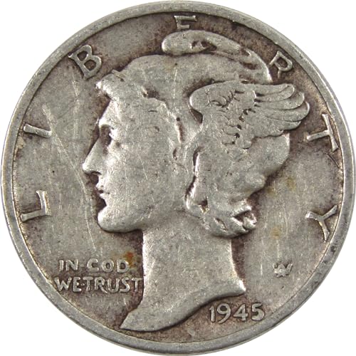 1945 Mercury Dime Circulated Silver 10c Coin Collectible