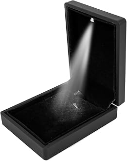 iSuperbiSuperb® Pendant Box Black Jewelry Case Organizer with LED Light Gift Box