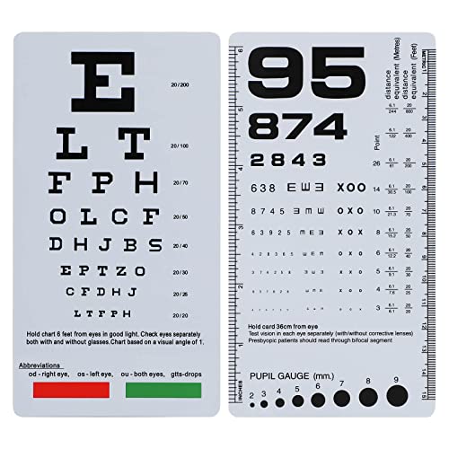 Image of NOYOC Rosenbaum Pocket Eye Chart, Pocket Snellen Eye Chart, 2 Pack