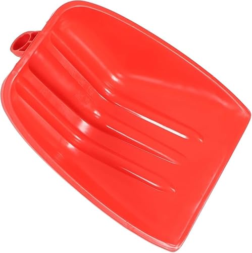 SNOW SHOVEL PLASTIC LARGE SCOOP HEAVY DUTY L45cm Wide 35cm Head Pusher for Snow, Waste, Leaves and Garden Debris Compatible with 28mm Handles (Red)