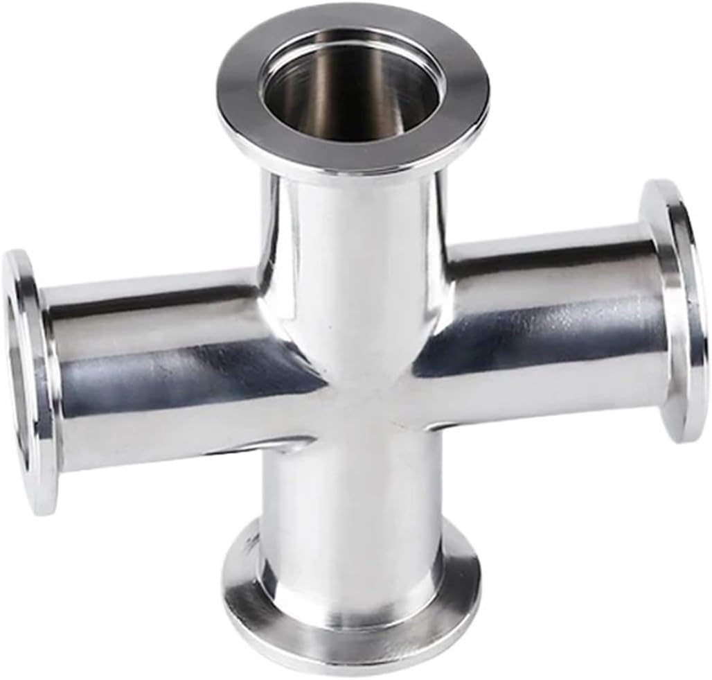 KF 16 25 40 50 Vacuum Clamp Cross 4 Ways SUS 304 Stainless Steel Sanitarry Pipe Fitting(KF16)