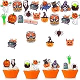 【Halloween Party Deko】Halloween Deko Torte Essbar sind schöne Dekorationen,die perfekt für die Dekoration Kuchen, Cupcake, Kekse, Kuchen, Obst, Brownies, Eis und andere sein kann. Geeignet für Halloween-Kostümparty, Halloween-Mottoparty, Halloween-Kostümparty, Kinderdekorationen, Jubiläum und andere Anlässe