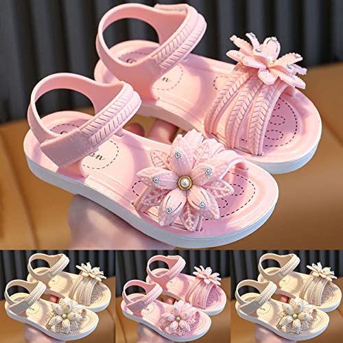 Infant Baby Girls Child Summer Sandals Shoes Premium Soft Anti-Slip Rubber Sole Prewalkers (Pink, 12.5 Little Child)2