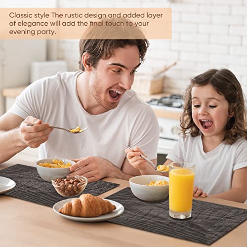Placemats Outdoor Placemat For Patio Table Heat Resistant Elegant Leaves Pvc Placemats Set Of 6 Easy Wipe #TOP3