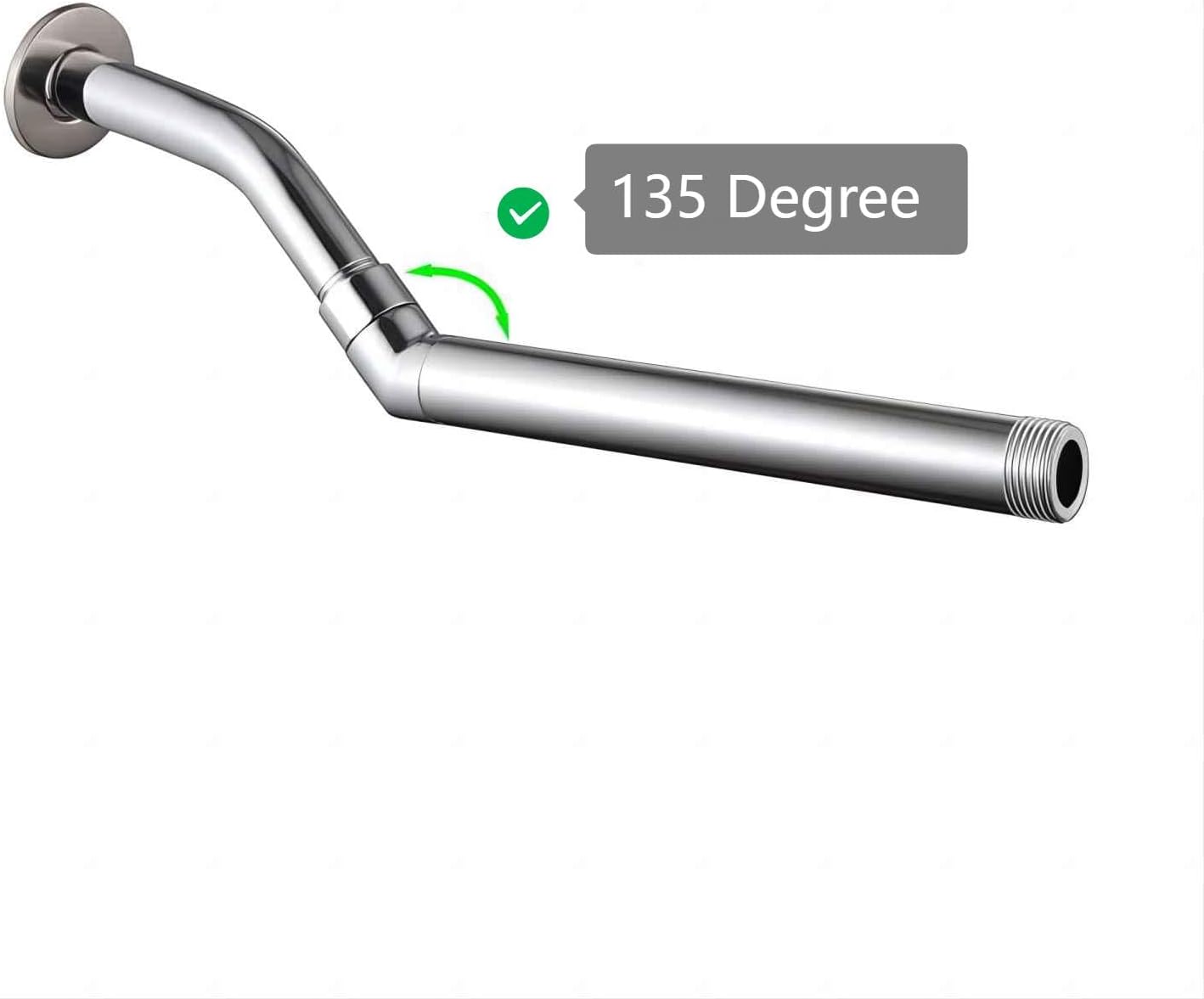 Shower Head Adapter, Solid Brass 135 Degree Shower Elbow Adapter, G1/