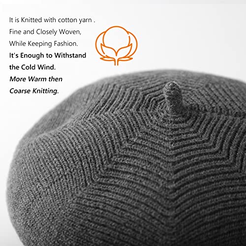 Sonmony Knitted Berets For Women Winter Fall French Hat With Little Tail Solid Color Slouchy Beanie Cap Artist Painter Hat #TOP4