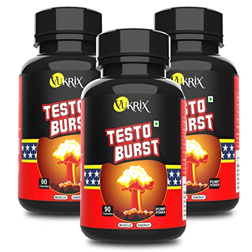 VUKRIX Natural Testosterone Booster for Men Gym Sports 90 Capsules Supplement with Gokshura, Ashwagandha Safed Musli & more (3 Bottles) VUKRIX Natural Testosterone Booster for Men Gym Sports 90 Capsules Supplement with Gokshura, Ashwagandha Safed Musli & more (3 Bottles)