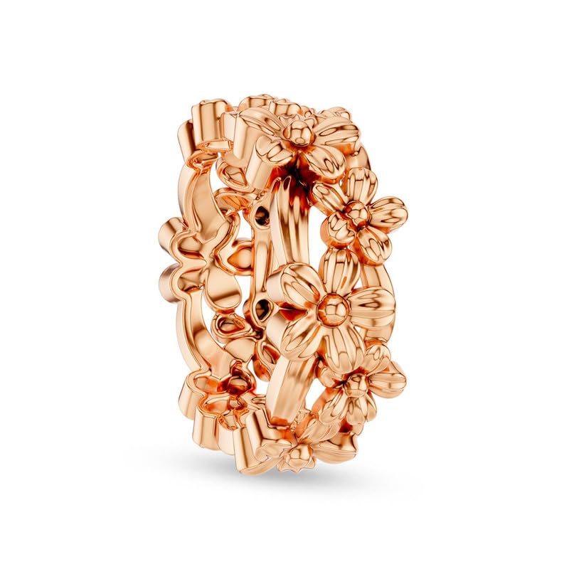 Image of Kisna Diamond & Gold Jewellery 18KT (750) Rose Gold For Women|Real Gold Ring|Gold Ring Women|Stylish & Simple Daily Wear Gold Ring|Gift for Her, Birthday, Anniversary|Florais Gold Ring S16