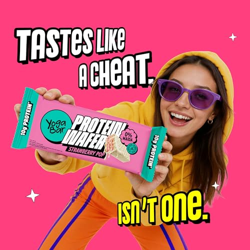 Image of Yogabar 10g Protein Wafer Bars | Strawberry Pop Flavour | Crunchy High-Protein Snack | 0% Maida | Goodness of Millets | Healthy On-the-Go Snack | 40g Each | Pack of 10