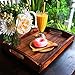 Large Serving Tray Wooden Rustic 16.54 x 11.81 x 1.96 Inch With Handles Fruit Food Breakfast Coffee Cupcake Decorative Dinner Party