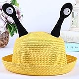 Material: paja trenzada Sombrero de playa para niños al aire libre caricatura caracol sombrero para el sol sombrero para el sol sombrero de playa