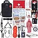 GLASROAD | Kit Secours Multifonction Complet Tactique, Survie, Premiers Soins, Sac Militaire, Couteau Pliant, Lampe LED, Pince, Allume Feu, Scie, Paracorde, Boussole, Sifflet, Couverture, Imperméable