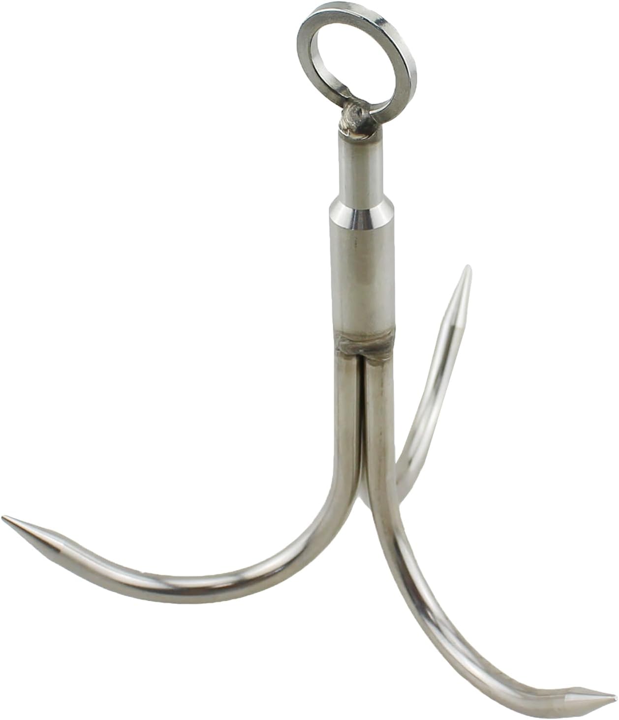 TAODAN Silver 3 Jaw Stainless Steel Outdoor Grab Hook 5.12x4.72inch Climbing Clasp Fishing Equipment for Clearing Weeds Hiking Tree Branch Removal