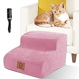 ZNM Escalera para Mascotas de 2 Peldaños-Escalera de Rampa para Mascotas,Escalera para Gatos Extraíble y Lavable,Escalones para Sofá Cama con Parte Inferior Antideslizante