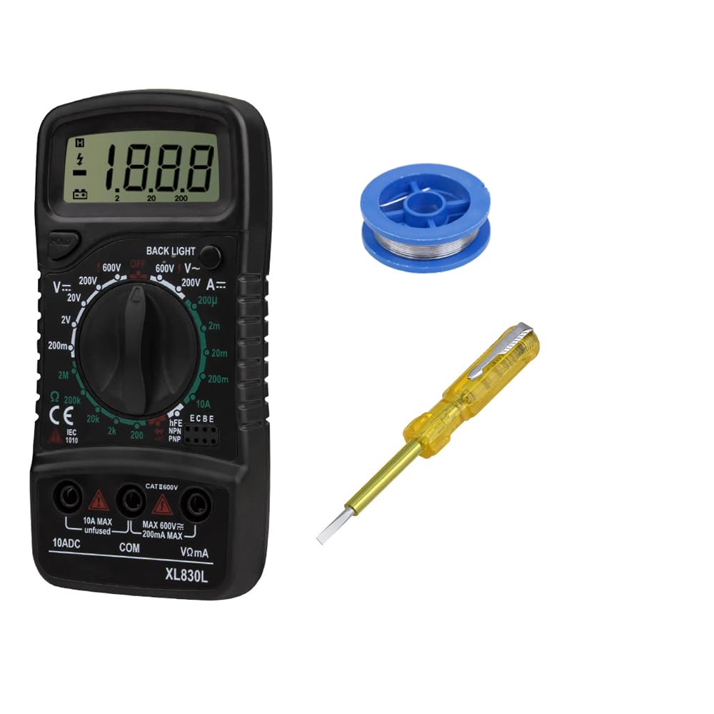 CRAFTS HAVELI Combo of Digital Tester Multimeter 830, Soldering Wire & Tester