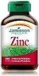 Jamieson Zinc 10 mg, Supports Immune Health, Tissue Formation, and Healthy Skin. Vegetarian, Non-GMO, Gluten-Free, 100 Tablets, Proudly Canadian