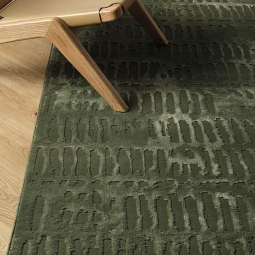 Revival Rugs Shell 7'10"x10' Washable Area Rug for Living Room Bedroom - 100% Recycled Oeko-TEX Certified, Medium Pile, Green - Image 5