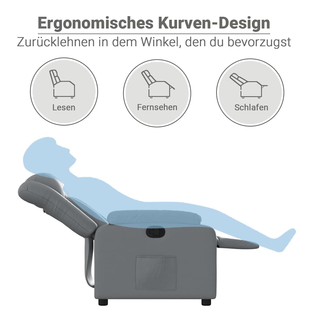 vidaXL Relaxsessel Grau Kunstleder