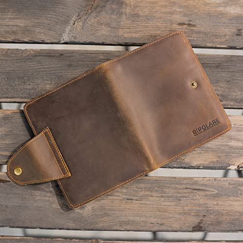 Polare Full Grain Leather Slim And Soft Rfid Blocking Wallet For Men Snap Bifold Travel Wallet Passport Holders 2 Passports (Dark Brown) #TOP4