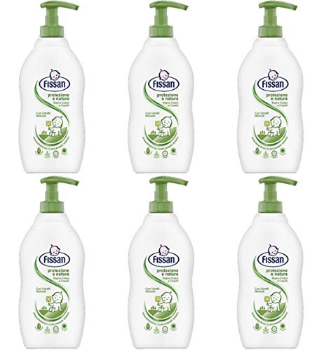 6 X Bagno Corpo e Capelli Protezione & Natura Fissan Baby per neonati e bambini