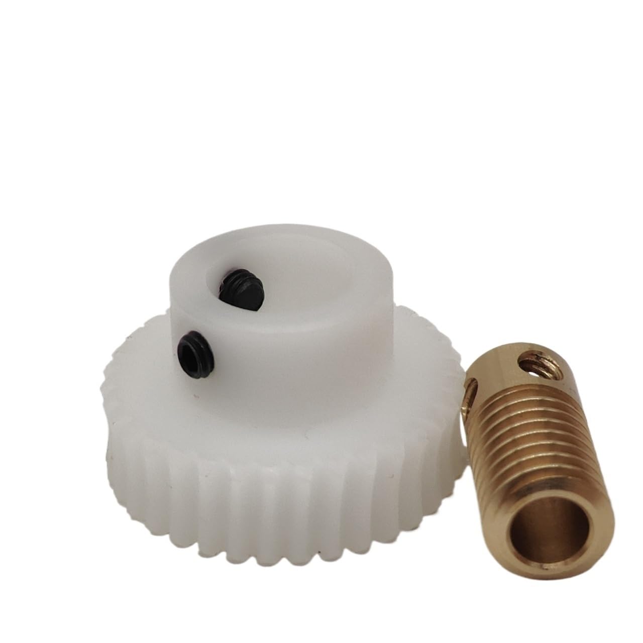 Pinion Reducer 1pc 1:20 Self-Locking Turbine Gear Set 0.8 Module 20 Teeth 5mm Hole Copper Turbine Worm Gear Copper Worm Rod Driver Mechanical(5mm bore Rod)