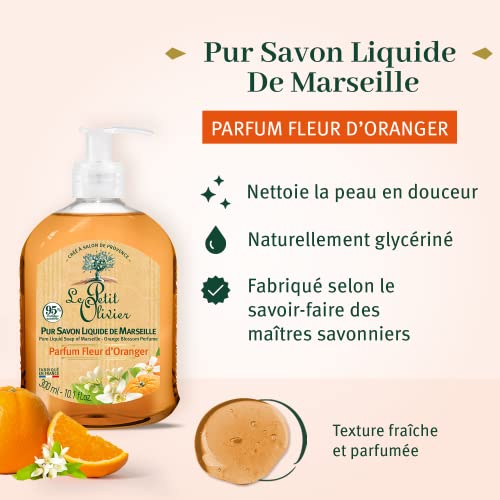 Le petit olivier pur savon liquide de marseille parfum fleur d'oranger 300ml - vue 3